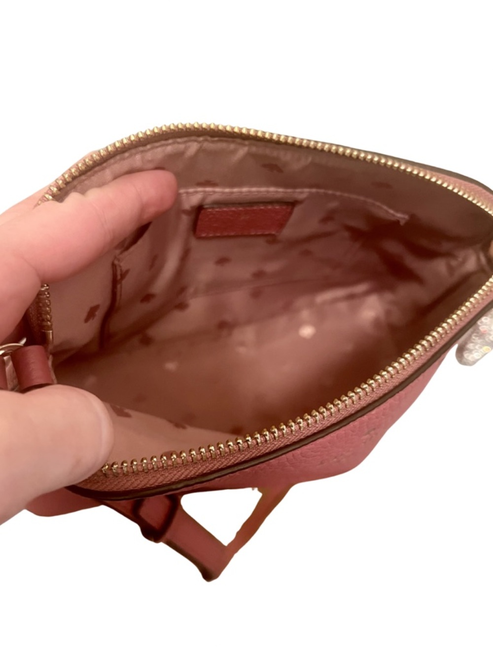 Kate Spade New York Kenzie Dome Crossbody Bag Pebble Leather Dark Rose D411 - Picture 6 of 7